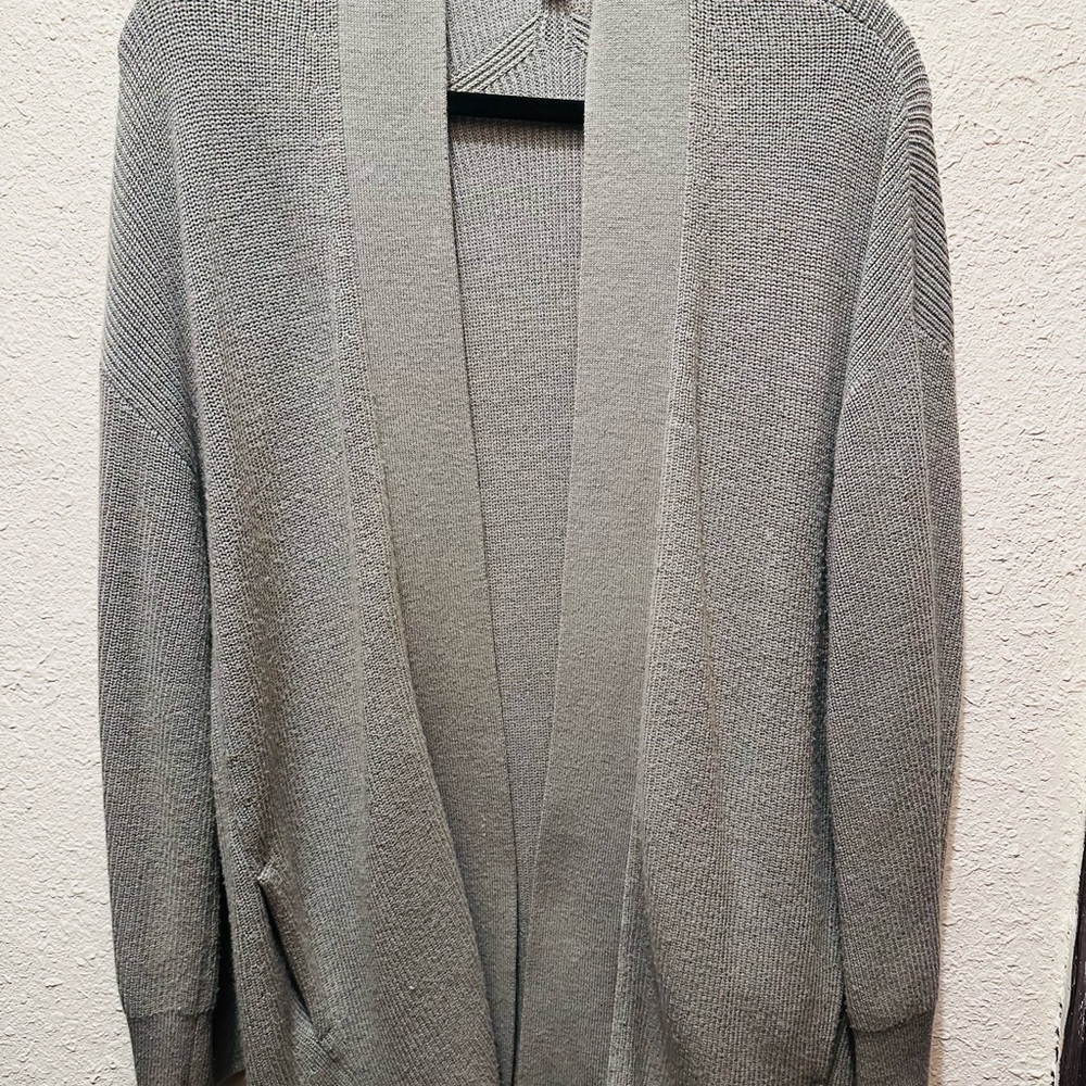 Lululemon Gray Knit Open Front Cardigan
